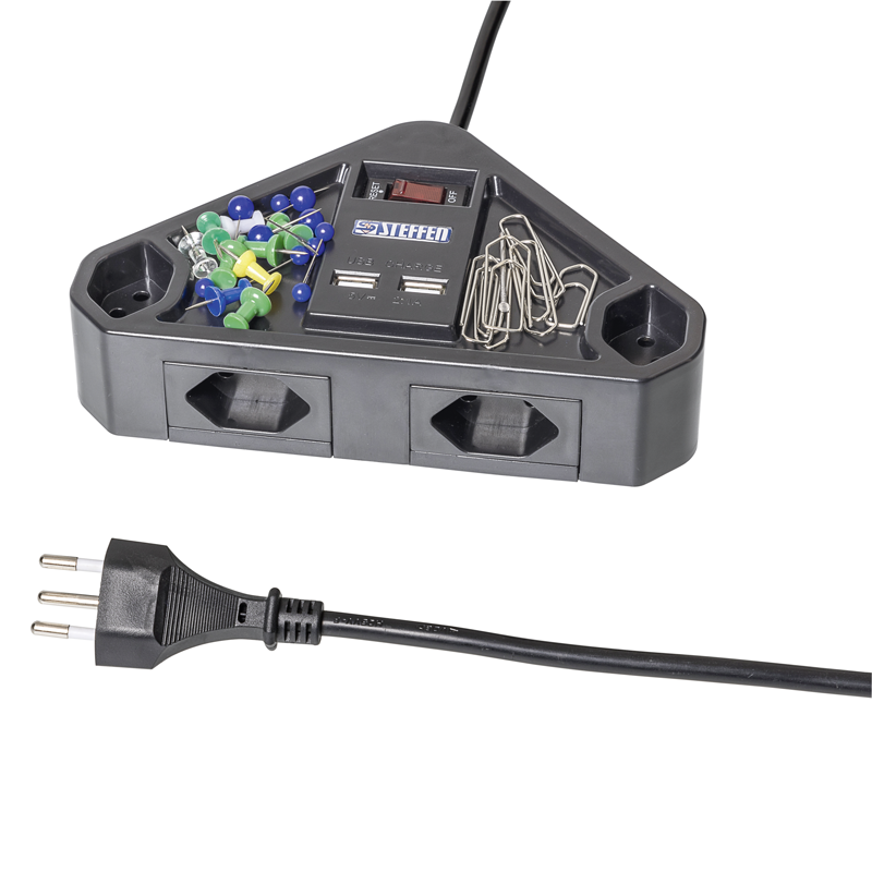 Multiprise CORNER 4xT13 + 2xUSB-A 2m nr