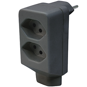 Mehrfachadapter 2+1xT13 sw
