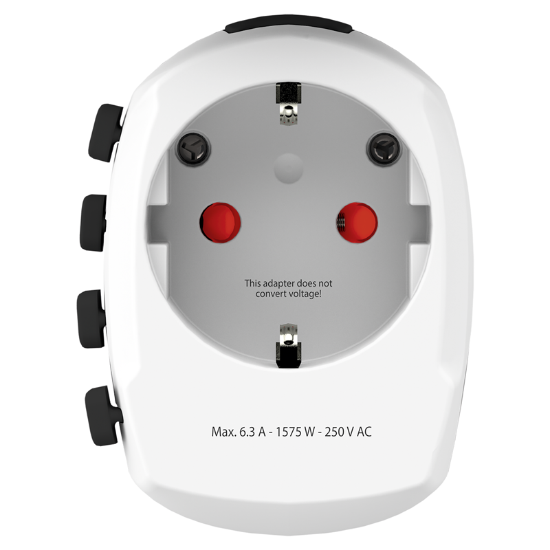 SKROSS Adapt. de voyage PRO Monde - Monde +1xUSB-A 3 pôles max. 7A avec fusible