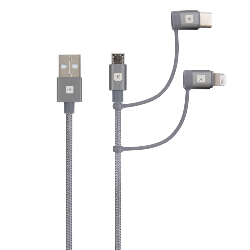 SKROSS 3in1 Lightning Connector + USB-C + Micro-USB 120cm max. 5V/3A gr
