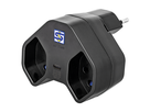 Adaptateur multiple MANTA 2xT13 + 1xUSB-C PD rotatif 320° nr