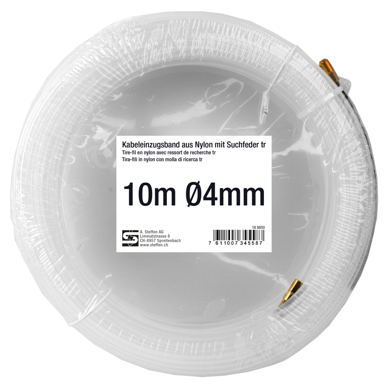 Tire-fil en nylon 10m Ø 4mm avec ressort de recherche tr