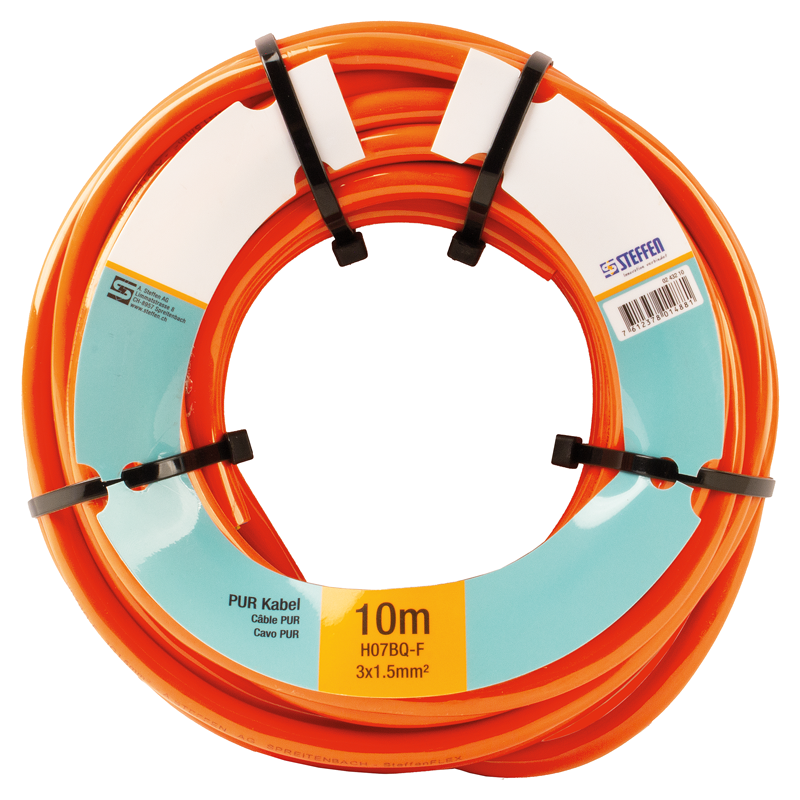 Câble PUR 3x1.5mm² LNPE orange bague 10m