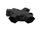 Mehrfachadapter PEACOCK 3xT13 kippbar 180° sw