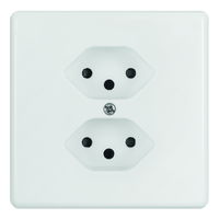 BASICO UP-Abdeckplatte Steckdose 2xT13 ws