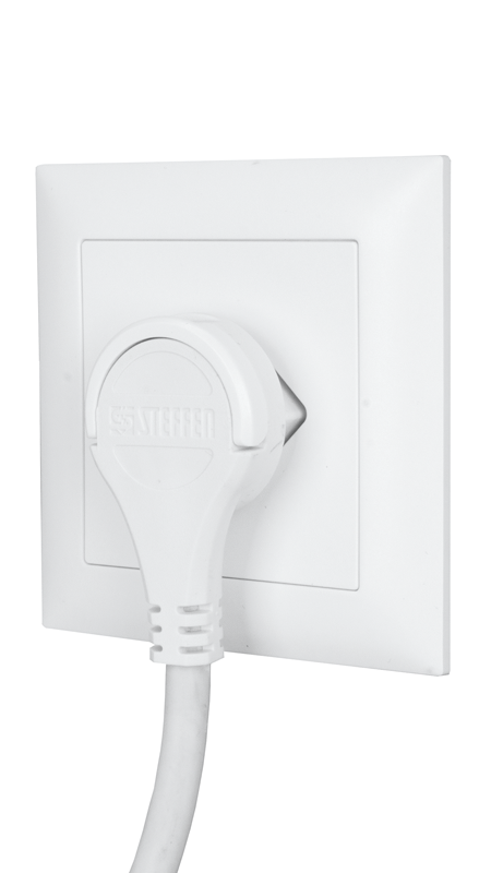 Rallonge blanche Td 3x1mm² 0.25m T12-T13 avec fiche plate coudée
