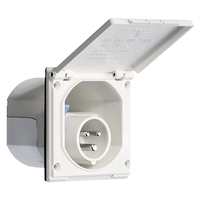 Spina da incasso CEE 16/3 IP44 230V 6h bianco