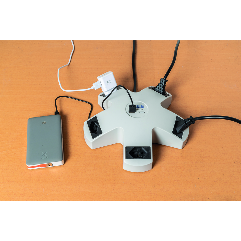 Multiprise STAR 5xT13 + 2xUSB-A 3m gr/nr
