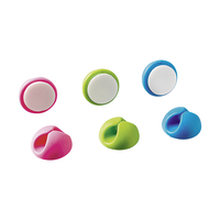 Clip di cavo, set con 6 pezzi, 2x blu, 2x verde e 2x rosa