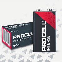 Procell Intense 9.0V, Zn/MnO2, 6LR61, 9V, paquet de 10 pcs.