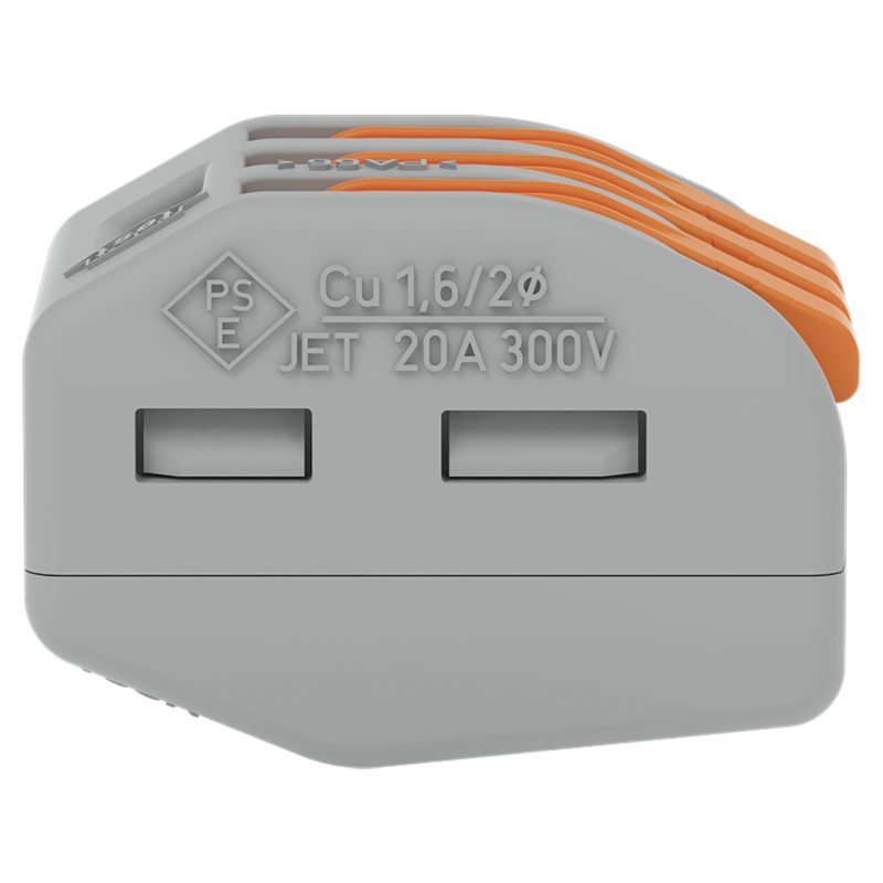 WAGO Borne à fiche CLASSIC 3x 0.08-4mm² avec levier de commande gr/or UE 5 pcs.