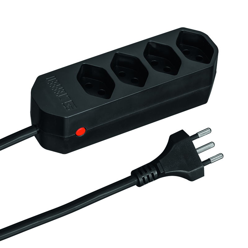 Steckdosenleiste COMPACT 4xT13 1.5m sw