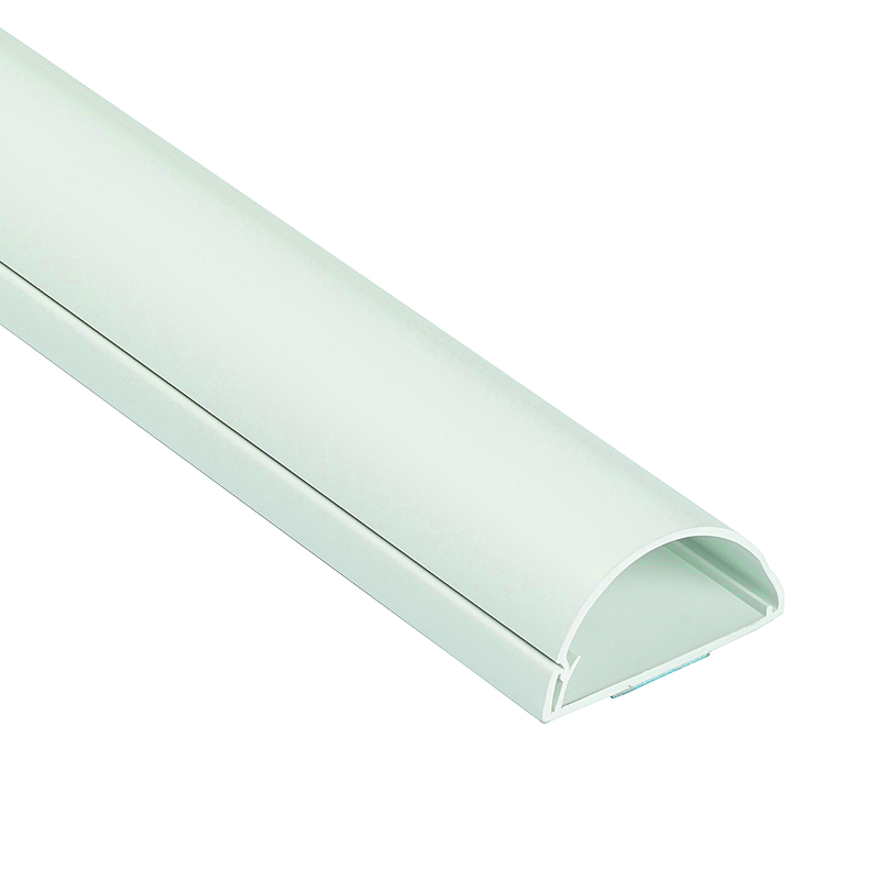 D-Line canal de câble semi-circulaire 50x25mm barre 2m blanc