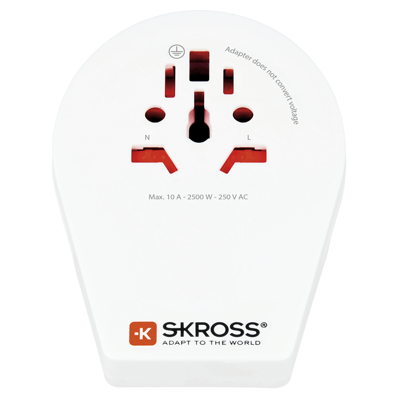 SKROSS Reiseadapter World - Schweiz/Italien/Brasilien max. 10A mit