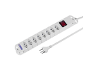 Steckdosenleiste VARIABL 8xT13 3m mit Schalter und Haftmagnete ws