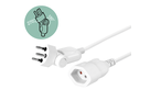 Rallonge électrique et fiche pliante Td 3G1.0mm² 1m T12-T13 IP20 bl