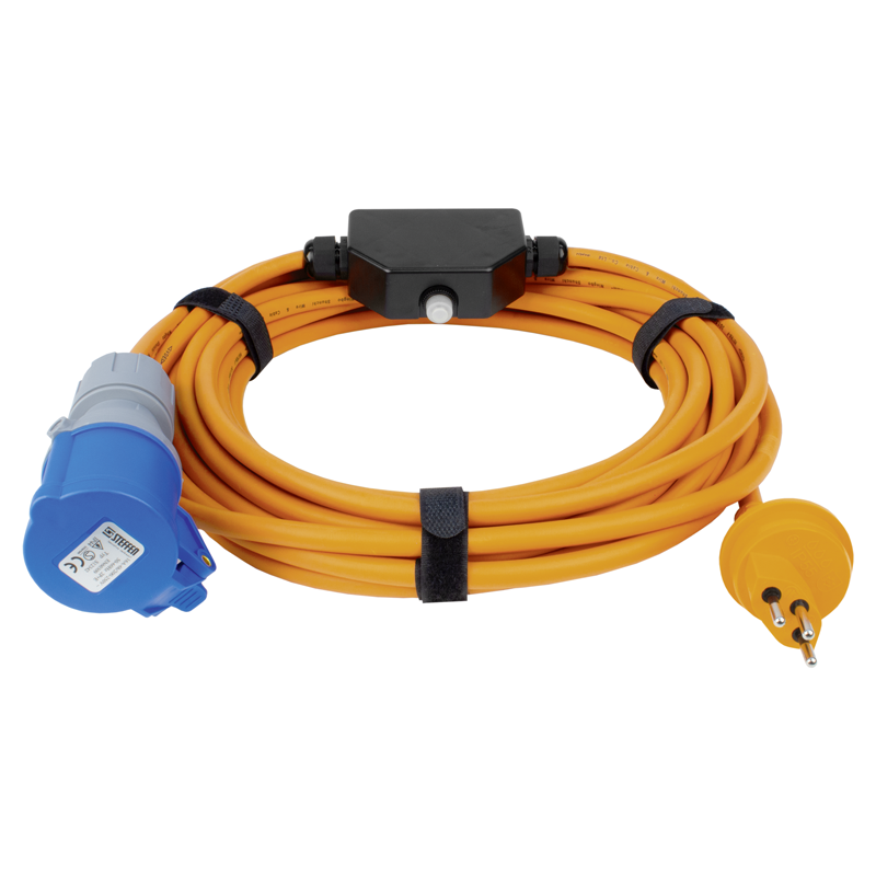 Verlängerung GdV 3x1.5mm² 10m T13-CEE16/3 mit Überstromschutz IP55/IP44