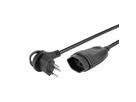 Rallonge électrique noir Td 3x1mm² 0.25m T12-T13 avec côté fiche coudée plate