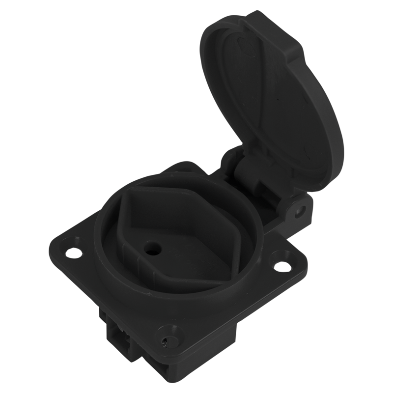 Einbausteckdose T13 IP20 Deckel schwarz