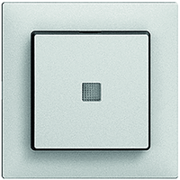 EDIZIOdue Plaque de recouv. interr. à bouton-poussoir avec lentille frontale bl