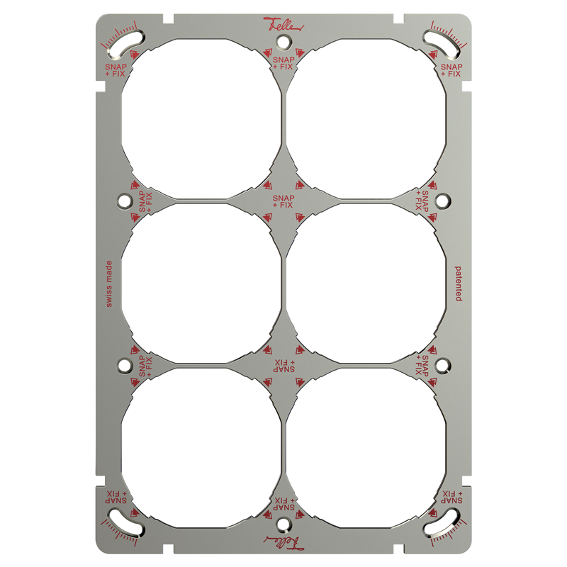 FELLER SNAPFIX® Plaque de montage SEXTUPLE (3x2) vertical ar