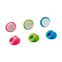 Kabelclip, Set mit 6 Stück, 2x blau, 2x grün und 2x pink