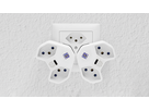 Adaptateur multiple MANTA 2xT13 + 1xUSB-C PD rotatif 320° bl