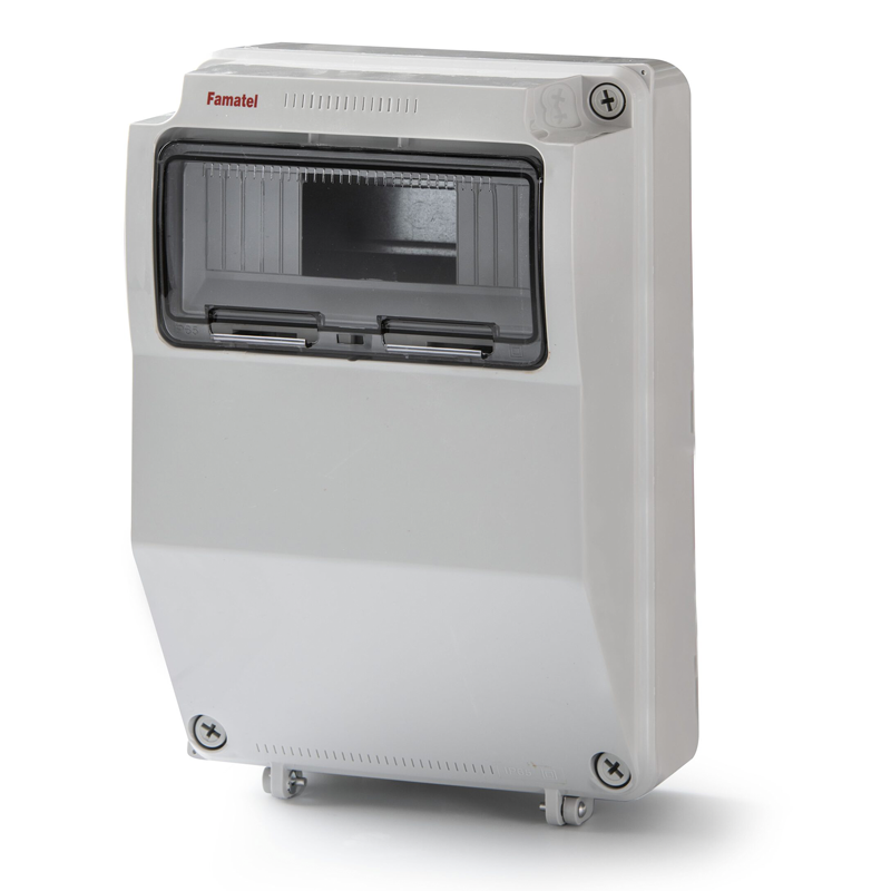 Boite distribution AP 350x215mm IP65 a fene. exec. inclinaison