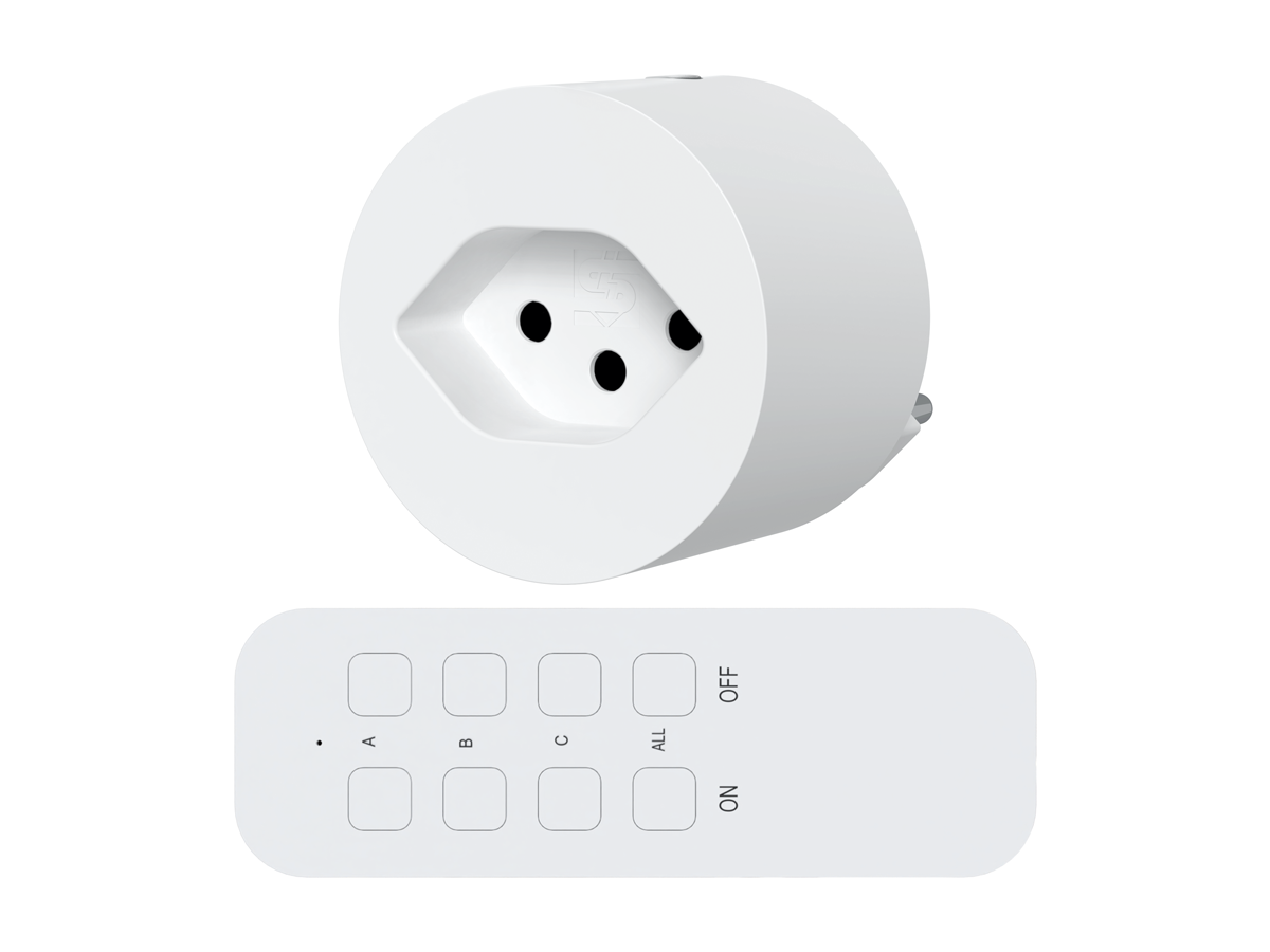 DEBFLEX Funk-Wandschalter Casual – Weiß, 2P-Stecker Mit Metallständer, Ideal Für Renovierung & Dekoration