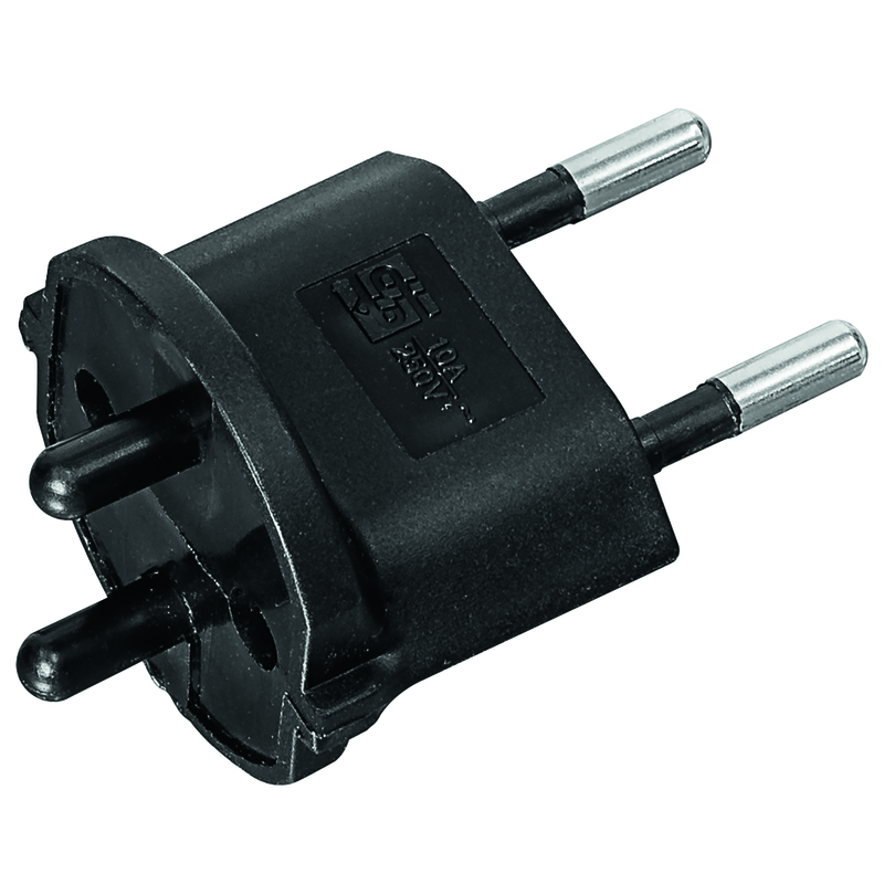 FIX Adapter Deutschland CEE7/17 - Schweiz T11 2-polig sw VPE 100 Stk.