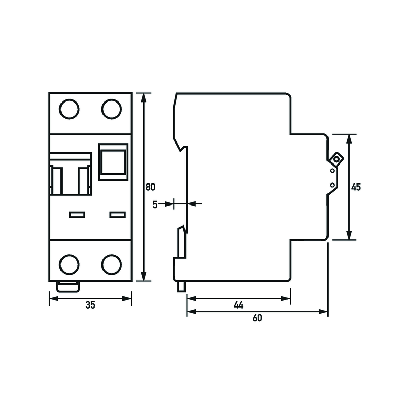 DCR-RCD 16A 30mA C unipolare + N
