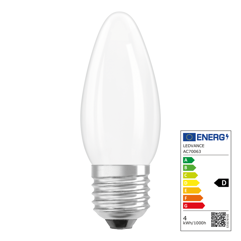 Osram LED Star Retrofit Classic B E27 240V 3.4W 470lm WW