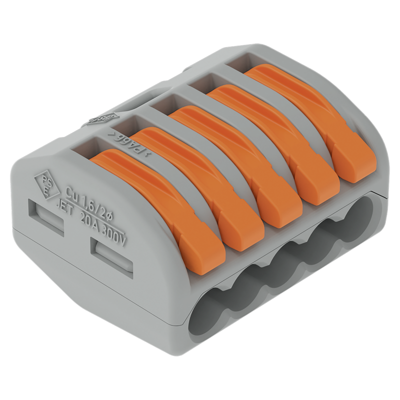 WAGO Borne à fiche CLASSIC 5x 0.08-4mm² avec levier de commande gr/or UE 5 pcs.