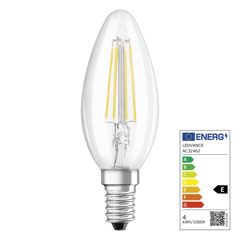 Osram LED Star Retrofit Classic B E14 240V 4W 470lm WW