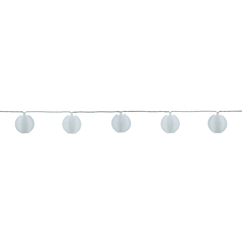 GardenLine guirlande lumineuse LED lampion, 10x0.06W LED blanc chaud 5.5m IP44