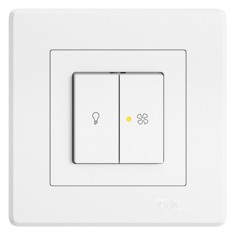EDIZIO Liv Interrupteur double à enc. lumière et ventilateur SCH1(3+3) bl