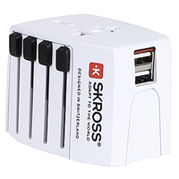 SKROSS Reiseadapter MUV World - World + 2xUSB-A 2-polig max. 2.5A mit Sicherung