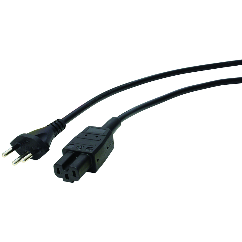 Apparatekabel GdV 3x1mm2 3m T12-C15A sw
