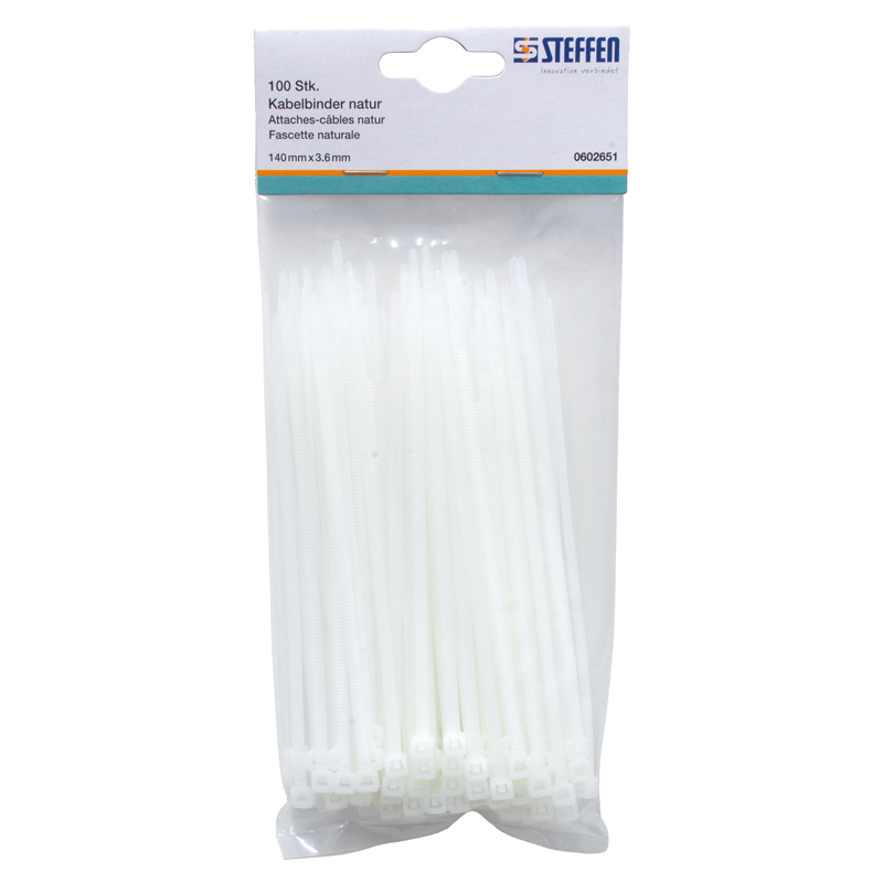 Fascette naturale 140mm x 3.6mm 100 pcs.