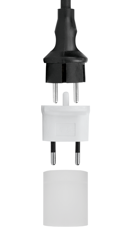 Adaptateur FIXE Allemagne CEE7/17 - Suisse T11 2 pôles bl