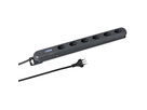 Steckdosenleiste LINEA PLUS 6xT13 3m mit Haftmagnete sw
