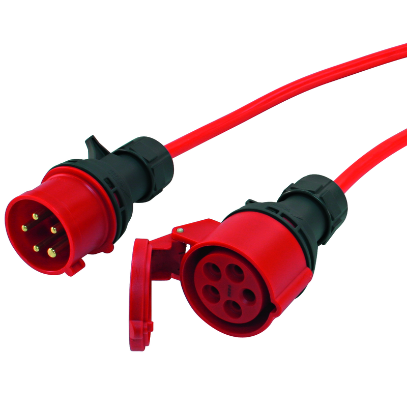 Industrie-Verlängerungskabel Bauflex 5x2.5mm2 5m CEE16/5-CEE16/5 IP44 rt