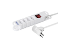 Multiprise VARIABL 4xT13 3m avec interrupt. + fiche coudée rotative MISTER T bl