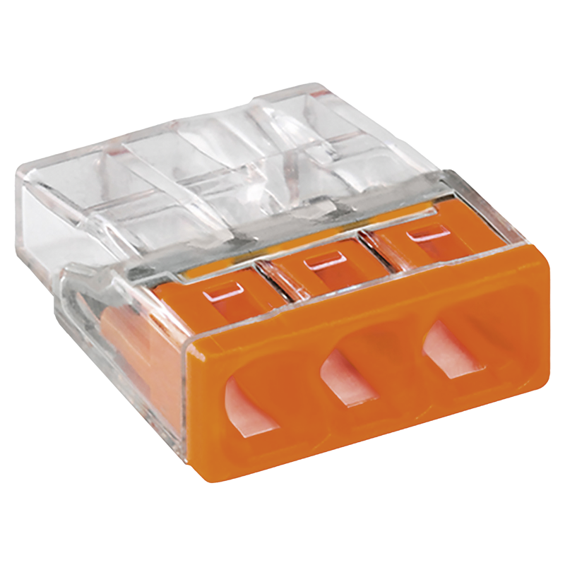 WAGO Borne à fiche COMPACT 3x 0.5-2.5mm2 tr/or UE 100 pcs.