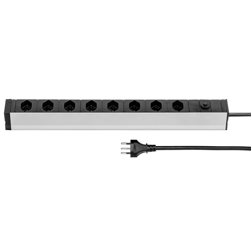 Steckdosenleiste ALU MODULAR PDU SILVER 1HE 8xT13 3m si/sw
