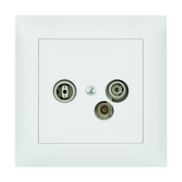 EDIZIOdue UP-Antennensteckdose R/TV/DAT 5-1006Mhz 15dB ohne Endwiderstand ws