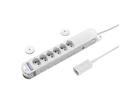 Steckdosenleiste VARIABL 6xT13 3m mit Kaltgerätestecker C14 (T113) ws