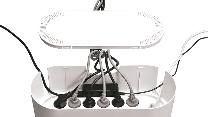 D-Line Gestione dei cavi Design Box bianco 410x165x135mm