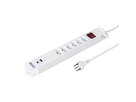 Steckdosenleiste VARIABL 6xT13 + 1xUSB-A + 1xUSB-C PD 18W 3m mit Schalter ws