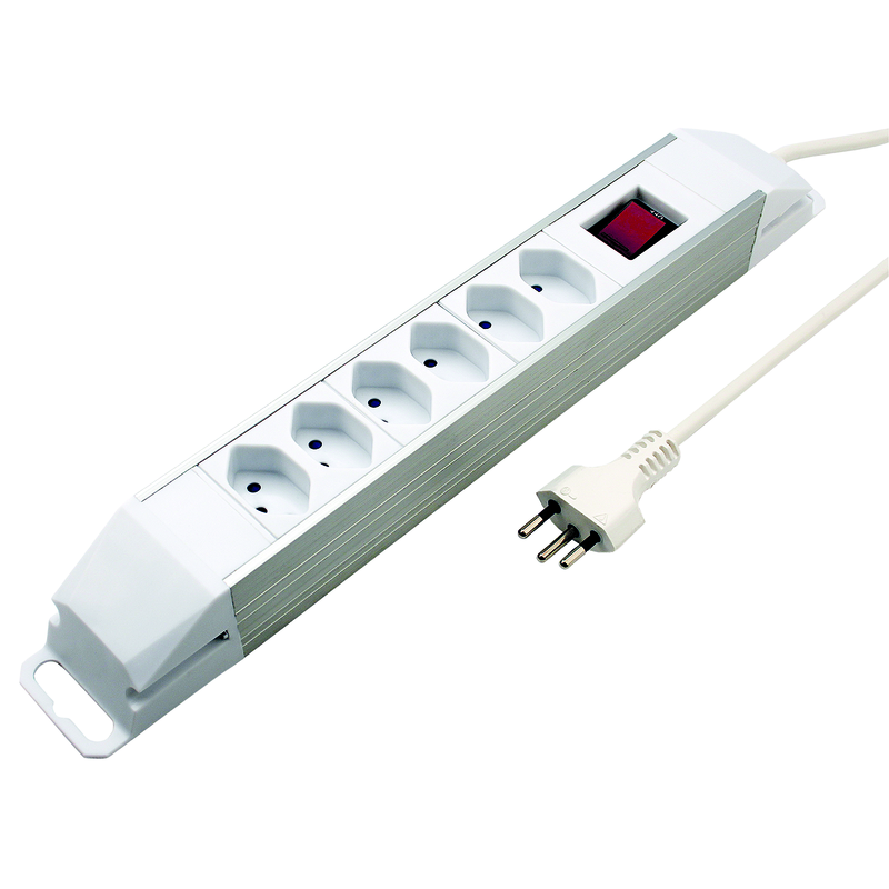 Presa multipla POWER XTRA 6xT13 2m con interruttore al/bi